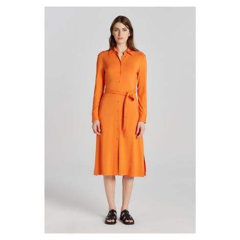 ŠATY GANT SLIM JERSEY SHIRT DRESS oranžová
