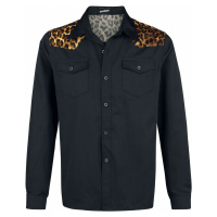 Banned Alternative Košile Leo Panel Košile černý leopard