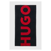 Bavlněný ručník HUGO černá barva, 50491853