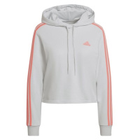 adidas 3-STRIPES HOODIE Dámská mikina, šedá, velikost