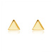 Náušnice ze žlutého 14K zlata - lesklé zahnuté rovnostranné trojúhelníky