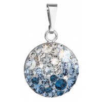 Stříbrný přívěsek s krystaly Swarovski modrý kulatý 34225.3 ice blue