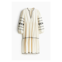 H & M - Tunikové šaty's výšivkou - bílá