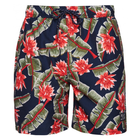 Superdry Vintage hawaiian swimshort Modrá