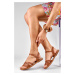 Fialové dámské ploché sandály
