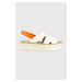 Kožené sandály Camper Oruga Up dámské, bílá barva, na platformě, K200848.011