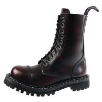 boty kožené unisex - 10 dírkové - STEADY´S - STE/10_bordo/black
