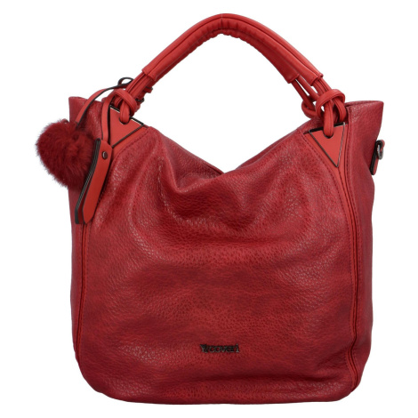 Trendy dámská koženková kabelka Chanttal, červená Coveri