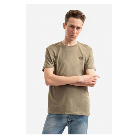 Bavlněné tričko Alpha Industries Backprint zelená barva, s potiskem, 128507.154-green