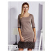 Light brown dress with a fluffy PLUS SIZE finish