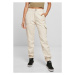 Ladies High Waist Cargo Pants - whitesand