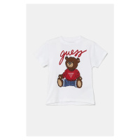 Dětské bavlněné tričko Guess bílá barva, H4BT01 I3Z14
