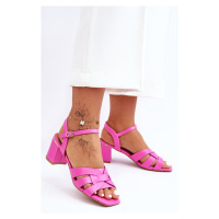 Klasické sandály na podpatku Růžové Misty