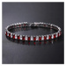 Sisi Jewelry Náramek se zirkony Rafaela Garnet NR2136-H167-M(9)/17 Červená 17 cm