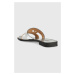 Kožené pantofle Karl Lagerfeld SKOOT II dámské, stříbrná barva, KL80406