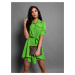 Světle zelené lehké šaty FOGGY s knoflíky