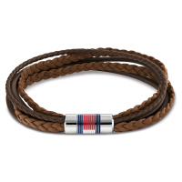 Tommy Hilfiger Luxusní pánský náramek z hnědé kůže Multi Layer 2790425