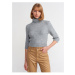 Dilvin 10306 Turtleneck Short Sleeve Crop Sweater-Dark Gray