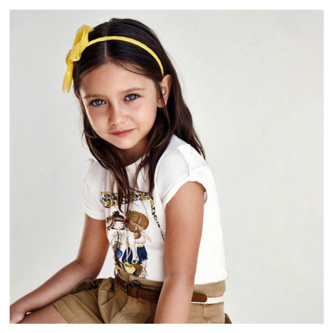 Tričko s krátkým rukávem holčičky žluté MINI Mayoral