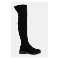 Kozačky Steve Madden Leza Boots dámské, černá barva, na plochém podpatku, SM11003368