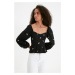 Trendyol Black Embroidered Blouse