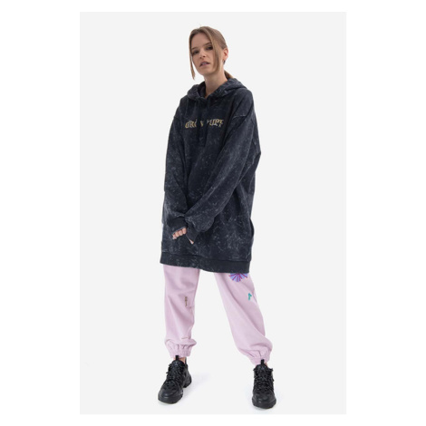 Bavlněná mikina MCQ Forest dámská, černá barva, s kapucí, s potiskem, 677356RSJ641130-BLACK Alexander McQueen