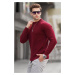 Madmext Burgundy Knitwear Patterned Men's Sweater 6836