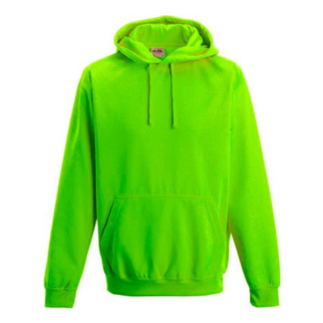Zářivá mikina ve fluorescetních barvách s přední kapsou a kapucí, zelená fluorescentní, vel.M Just Hoods