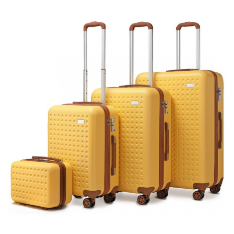 Konofactory Žlutá sada pevných luxusních kufrů "Journey" - S (20l), M (35l), L (65l), XL (100l)