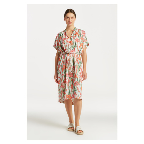 ŠATY GANT RELAXED IRIS PRINT CAFTAN DRESS bílá