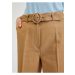 Hnědé dámské široké kalhoty s páskem ORSAY