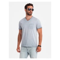 Ombre Clothing Jedinečné šedé tričko V8 TSCT-22SS-002