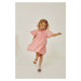 Dětské bavlněné šaty zippy růžová barva, maxi