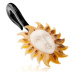 Plug do ucha z organického materiálu, černý háček, slunce s bílou tváří - Tloušťka : 5 mm