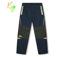 Chlapecké zateplené outdoorové kalhoty - KUGO C7772, tmavě modrá/ signální zipy Barva: Modrá tma