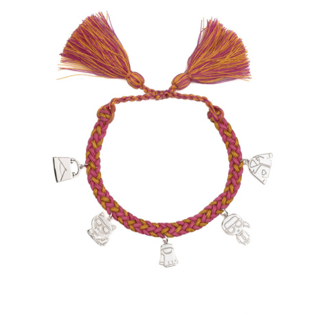Šperk karl lagerfeld k/woven charms bracelet oranžová
