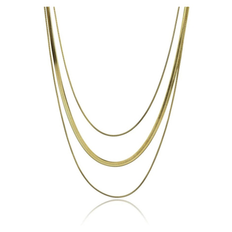 Marc Malone Trojitý pozlacený náhrdelník Octavia Grey Necklace MCN23102G