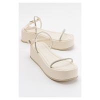 LuviShoes Ekos Women's Ecru Beige Sandals