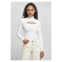 Ladies Cut-Out Turtleneck Longsleeve - white