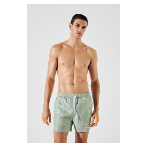 Plavky karl lagerfeld seasonal aop short boardshorts karl square iceberg green