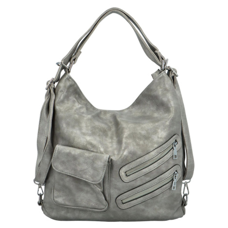 Stylový dámský kabelko-batoh Cashewilla, stříbrná ROMINA & CO
