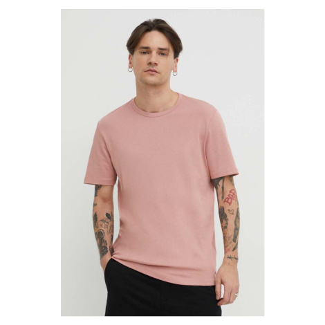 Bavlněné tričko HUGO růžová barva, 50480434