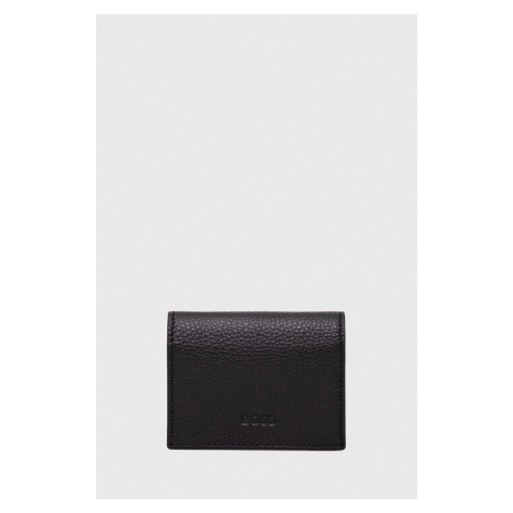 Kožená peněženka BOSS černá barva Hugo Boss