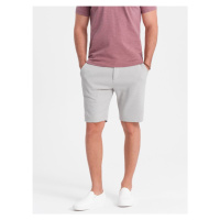 Ombre Clothing Světle šedé chinos kraťasy V5 SRCS-0127