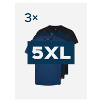 Triplepack pánských triček AGEN - navy, modrá, černá - 5XL