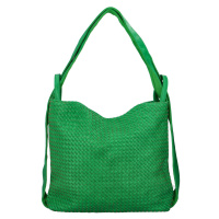 Módní proplétaný kabelko-batoh Giny, zelená