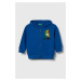 Dětská bavlněná mikina United Colors of Benetton s kapucí, s potiskem