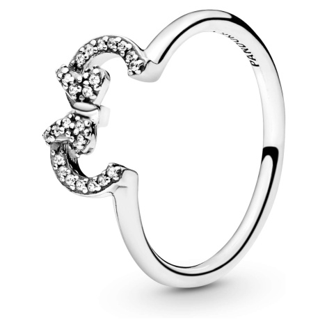Pandora Třpytivý stříbrný prsten Minnie Disney 197509CZ