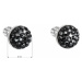 Stříbrné náušnice pecka s krystaly Swarovski černé kulaté 31336.5 hematite