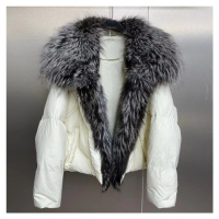 Dámská zimní bunda s kachním peřím a pravým kožíškem